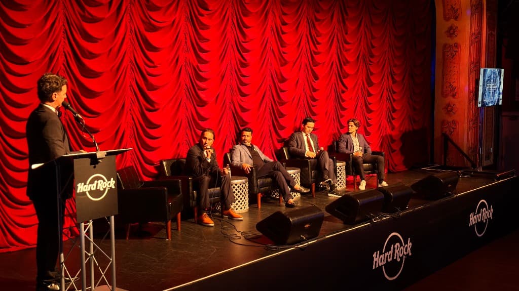 Panel discussion at a UN Blockchain Week event